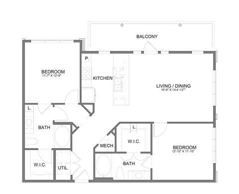 B2.1, Two Bedroom Two Bath
